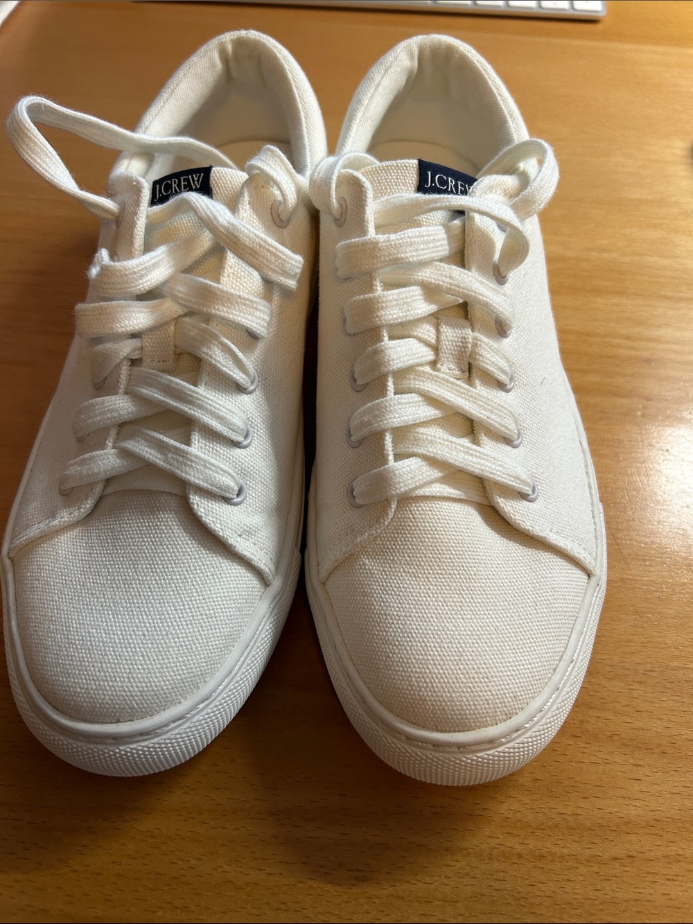 J.Crew Off-White Canvas Low-Top Sneakers